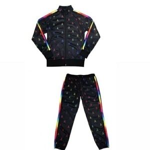 Jeffree Star Rainbow Black Tracksuit Pride Edition SZ XL Colorful Accents
